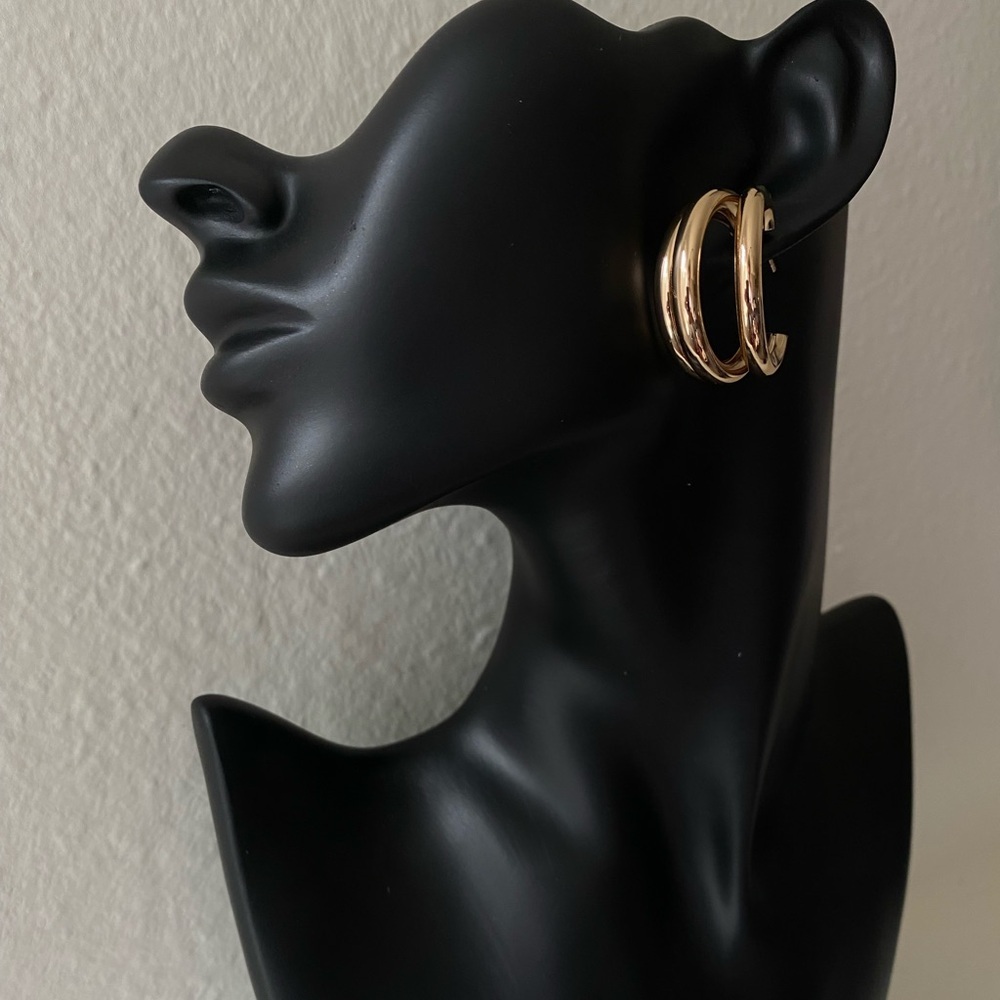 Chunky Gold Hoop Earrings | Bold Statement Hoops (Gold or Silver) - Picture 6 of 15
